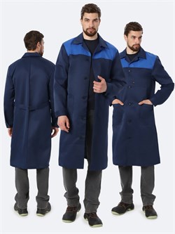 Халат Лигор (тк.Смесовая,210), т.синий/васильковый - фото 92302