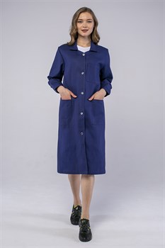 Халат женский рабочий (тк.Диагональ,195), т.синий - фото 92314