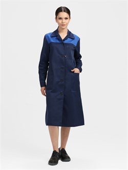 Халат женский Лигор (тк.Смесовая,210), т.синий/васильковый - фото 92317