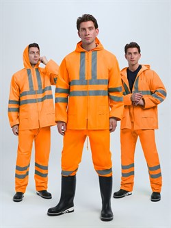 Костюм влагозащитный сигнальный ProfLineSpecialist СОП (ПВХ,210), оранжевый - фото 92324