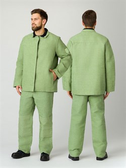 Костюм сварщика усиленный 1 кл.защиты (тк.Брезент, 480), хаки - фото 92360