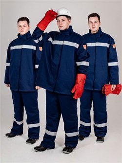 Костюм сварщика зимний Гефест-СОП 2 кл.защиты (тк.Хлопок-ОП,420) брюки, т.синий - фото 92366