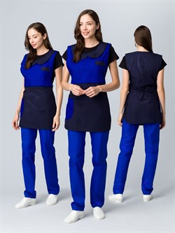 Фартук-сарафан Монро (тк.ТиСи), т.синий/васильковый - фото 92464