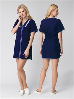 Халат женский Сакура (тк.Габардин), т.синий - фото 92478