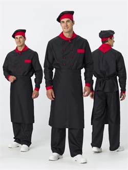 Костюм повара Су-Шеф (тк.ТиСи), черный/красный - фото 92524