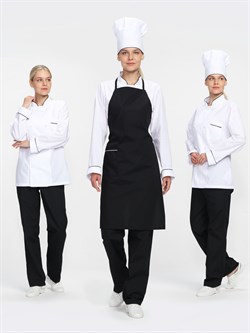 Костюм женский повара Гурман (тк.ТиСи), белый/черный - фото 92604