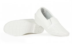 Туфли с перфорацией женские нат.кожа Аня ПВХ, белый - фото 92822