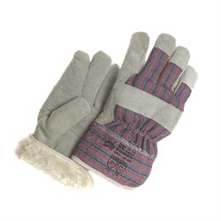 Перчатки спилковые комбинированные утепл.(иск.мех) - фото 93542