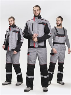 Костюм Сервис IMP (тк.Смесовая,240) п/к, серый/черный - фото 93643