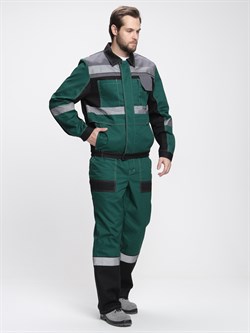 Костюм Виват-1 Премиум IMP (тк.Смесовая,240) брюки, зеленый/черный/серый - фото 93654