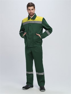 Костюм Лигор-1 СОП (тк.Смесовая,210) брюки, зеленый/желтый - фото 93659