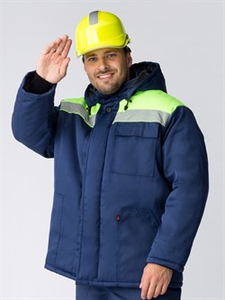 Куртка зимняя Экспертный-Люкс NEW (Смесовая, 210), темно-синий/лимонный - фото 93672