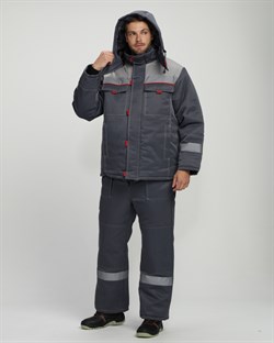 Костюм зимний Флофт-2 NEW (тк.Смесовая,210) п/к, т.серый/св.серый - фото 93687