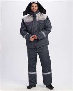 Костюм зимний Флофт-1 IMP (тк.Смесовая,240) брюки, т.серый/св.серый - фото 93692