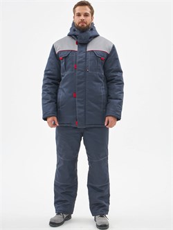 Костюм зимний Флофт-2 Премиум IMP (тк.Смесовая,240) п/к, т.серый/св.серый/красный - фото 93693
