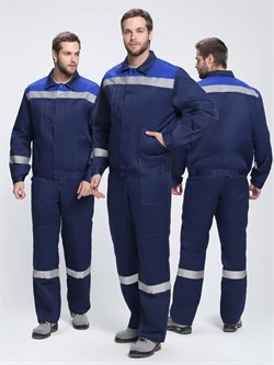 Костюм Лигор-1 СОП К. (тк.Смесовая,210) брюки, т.синий/васильковый - фото 93752