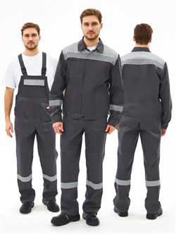 Костюм Липецк-2 СОП CH (тк.Смесовая,280) п/к, т.серый/св.серый - фото 93764