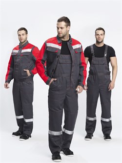 Костюм Сфера-2 СОП CH (тк.Смесовая,210) п/к, т.серый/красный - фото 93767