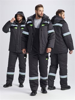 Костюм зимний Ховард (тк.Смесовая,240) п/к, т.серый/черный/лимонный - фото 93774