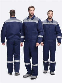Костюм Лигор-2 СОП (тк.Смесовая,210) п/к, т.синий/серый - фото 93781