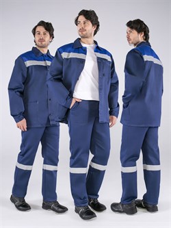 Костюм Стандарт СОП (тк.Смесовая,210) брюки, т.синий/васильковый - фото 93782