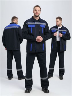 Костюм для ИТР СОП UZ (тк.Саржа,250) брюки, т.синий/васильковый - фото 93794