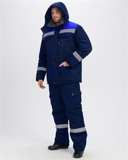 Костюм зимний Нейч-2 Премиум СОП (тк.Смесовая,240) п/к, т.синий/васильковый - фото 93804