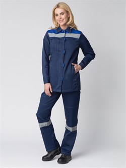 Костюм женский Весна-2 СОП NEW (тк.Смесовая,210) п/к, т.синий/васильковый - фото 93815