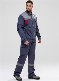 Костюм Флофт-2 СОП У. (тк.Саржа,250) п/к, т.серый/св.серый - фото 93829