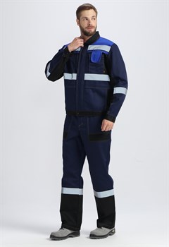 Костюм Виват-1 Премиум IMP (тк.Смесовая,240) брюки, т.синий/черный/васильковый - фото 93831