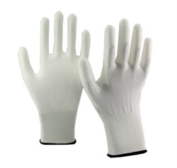 Перчатки нейлоновые с ПУ покрытием ладони, белые - фото 94164