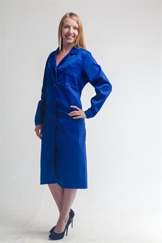 Халат женский Рабочий (тк.Смесовая,210), васильковый - фото 94251