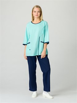 Костюм женский Вояж (тк.ТиСи), мятный/т.синий - фото 94269