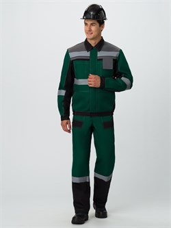 Костюм Виват-2 Премиум AR (тк.Смесовая,240) п/к, зеленый/черный/серый - фото 94287