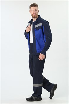 Костюм Вираж-1 IMP (тк.Смесовая,260) брюки, т.синий/васильковый - фото 94291