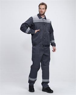Костюм Лигор-1 СОП NEW (тк.Смесовая,210) брюки, т.серый/св.серый - фото 94337