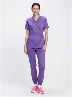 Костюм женский хирургический Модерн-004 (тк.Стрейч,120) MedLine, сиреневый - фото 94385