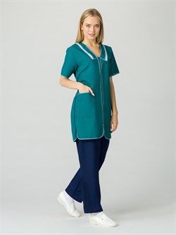 Халат женский Сакура (тк.Габардин), зеленый - фото 94416