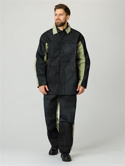 Костюм сварщика комбинированный 2 кл.защиты (тк.Брезент,550/Спилок S=2,3), черный/бежевый(А5) - фото 94422
