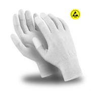 Перчатки МИКРОСТАТИК (MG-163), ESD, нейлон/карбон, полиуретан на пальцах, оверлок из термонити, цвет