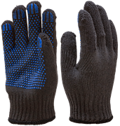 Перчатки трикотажные с ПВХ ДВОЙНЫЕ черный