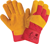 Перчатки СИБИРЬ М, (0385-11-RU), спилок, х/б, искуственный мех, жесткий манжет