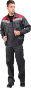 Костюм МАСТЕР ПРОФИ летний, серый-красный (Куртка+полукомбинезон)