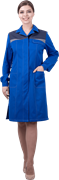 Халат КМ-10 ЛЮКС летний, василек-т/синий, женский