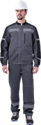 Костюм РОУД летний, серый-черный (Куртка+полукомбинезон)