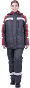 Костюм РОУД зимний, т/серый-красный, женский