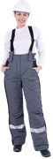Брюки ХАЙ-ТЕК SAFETY зимние, серый-черный, женские