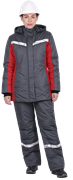 Куртка ВИРАЖ НЕО зимняя, т/серая-красная, женская