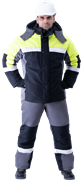 Костюм ЛОГГЕР ПРОТЕКТ утепленный, серый-черный-лимонный