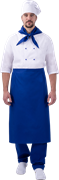Костюм ШЕФ-ПОВАР, белый-василек